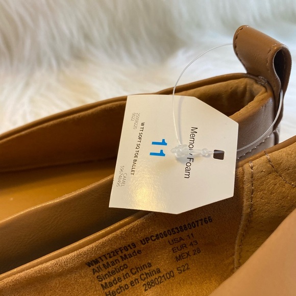 Time And Tru Shoes Soft Sq Toe‎ Ballet Women’s Size 11 Camel Color NEW - Picture 3 of 7